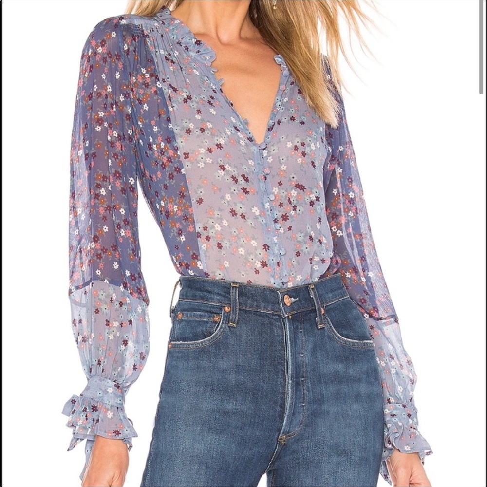 PAIGE silk floral blouse